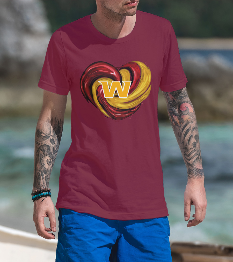 Washington Football Team Tornado Heart W Emblem T-Shirt