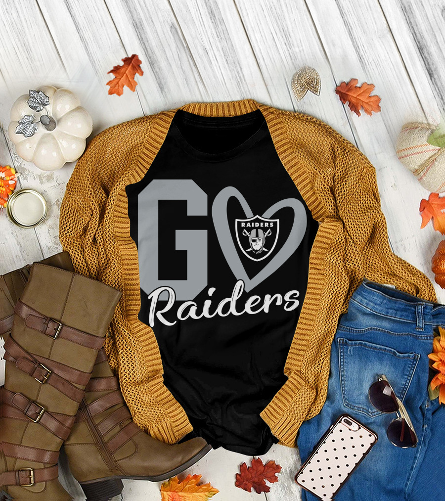 Go Raiders Heart Logo Las Vegas Raiders T-Shirt