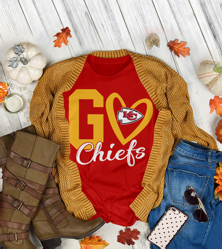 Go Chiefs KC Heart T-Shirt