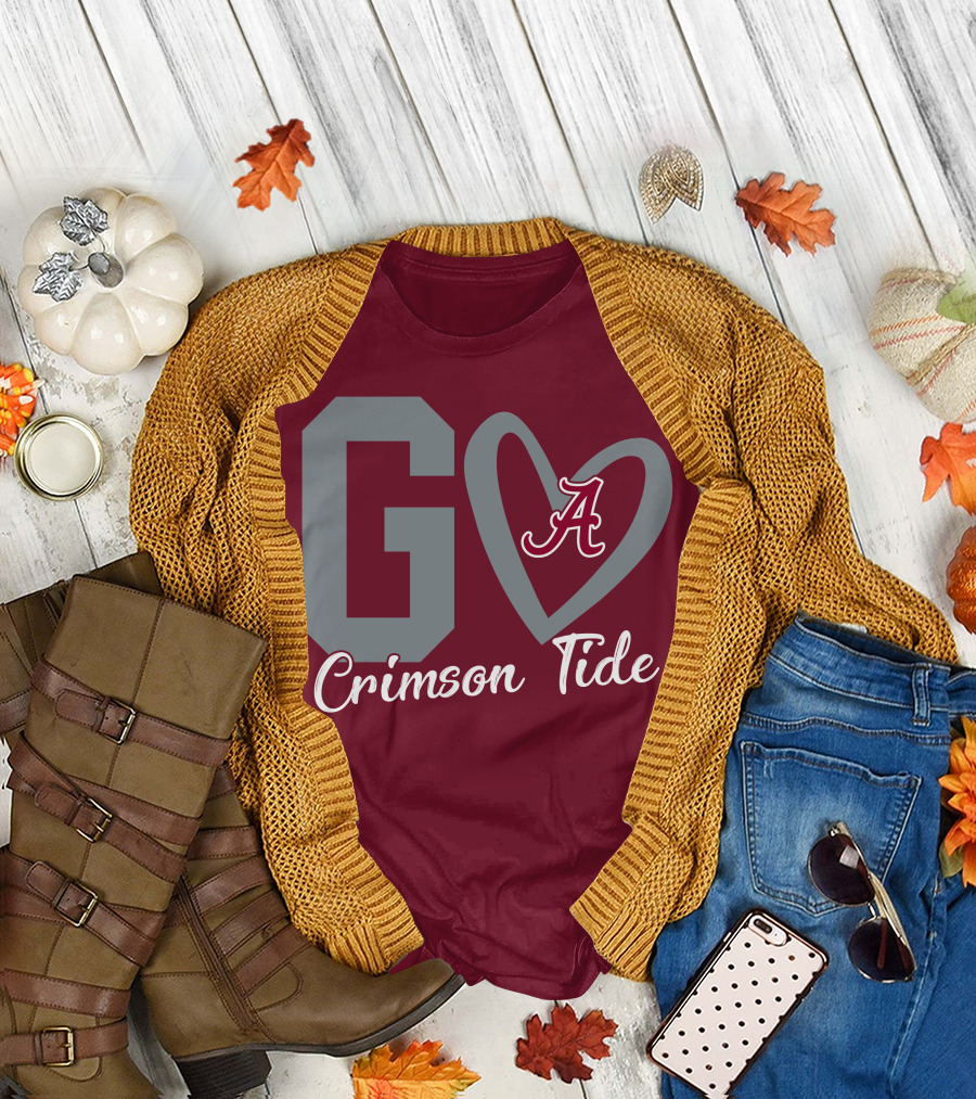Go Crimson Tide A Heart Alabama T-Shirt