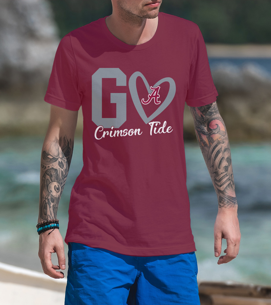Go Crimson Tide A Heart Alabama T-Shirt