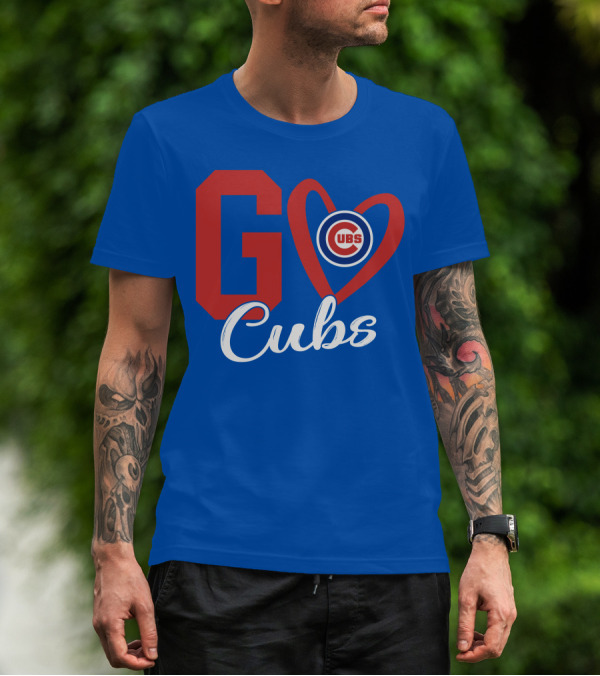 Go Cubs Love Heart With Chicago Cubs T-Shirt