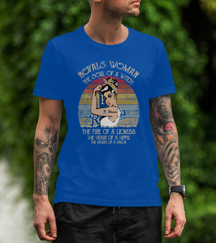Royals Woman The Soul Of A Witch The Fire Of A Lioness The Heart Of A Hippie The Mouth Of A Sailor Retro Bandana Rockabilly Style T-Shirt