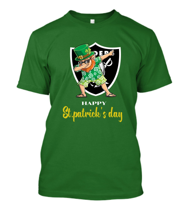 Las Vegas Raiders Happy St Patrick's Day Dabbing Leprechaun T-Shirt