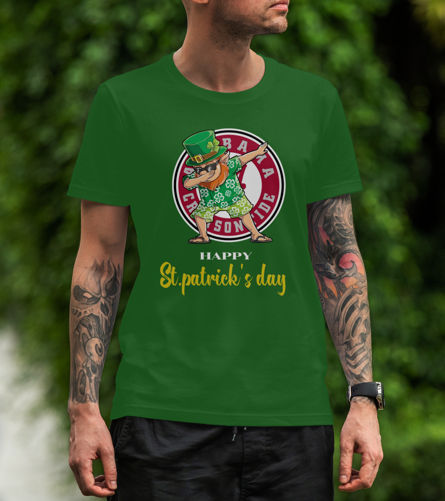 Alabama Crimson Tide St Patrick's Day Happy Dabbing Leprechaun T-Shirt