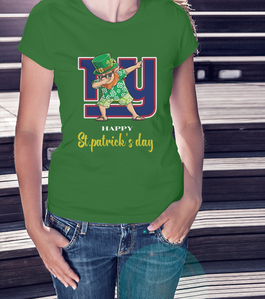 Happy St. Patrick's Day New York Giants Dabbing Leprechaun T-Shirt
