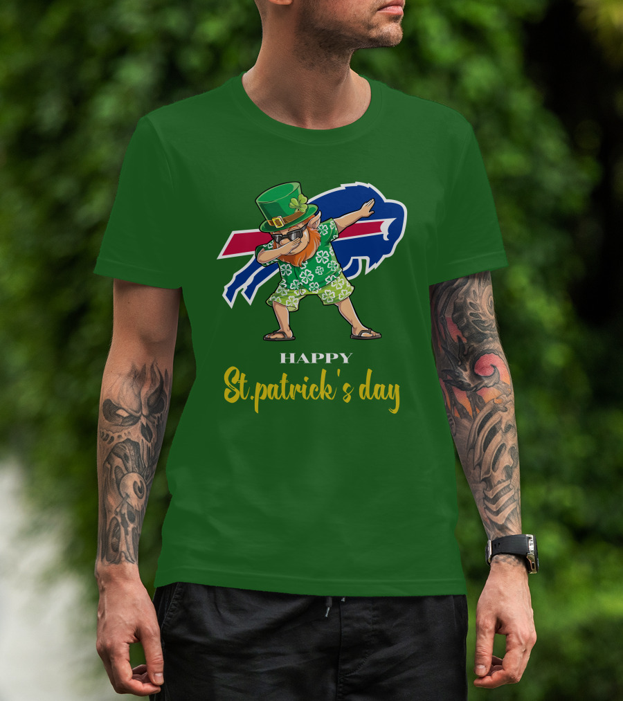 Buffalo Bills St Patrick's Day Happy Dabbing Leprechaun T-Shirt