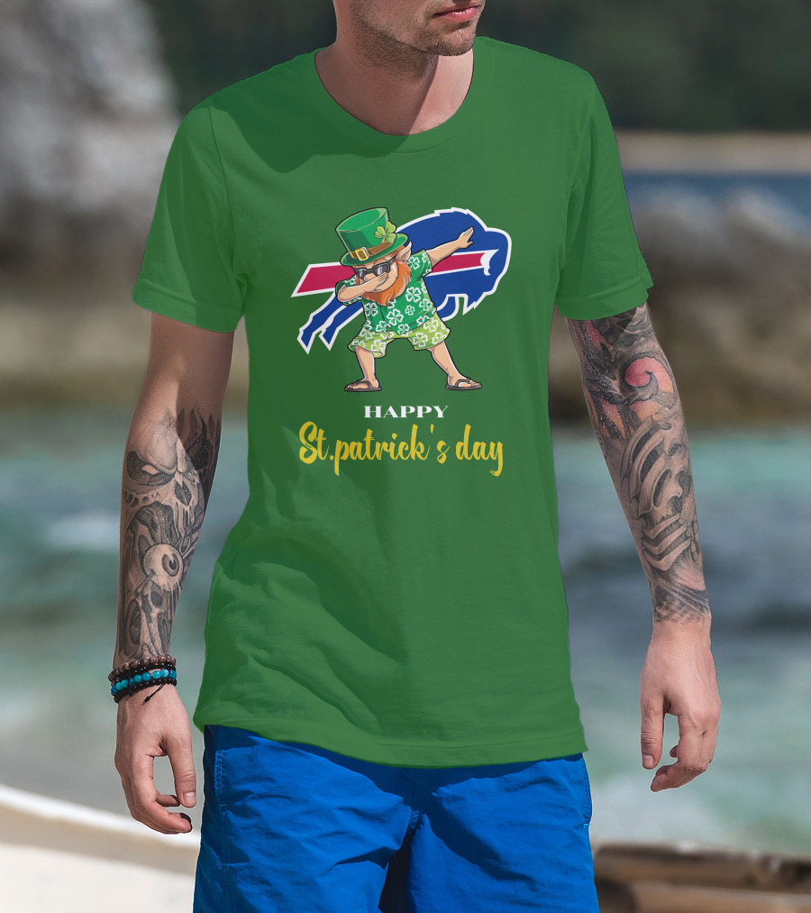 Buffalo Bills St Patrick's Day Happy Dabbing Leprechaun T-Shirt