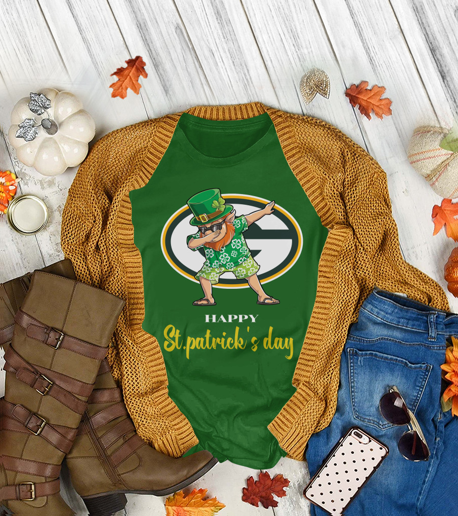 Green Bay Packers Happy St. Patrick's Day Dabbing Leprechaun T-Shirt
