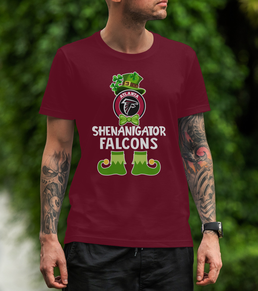 Shenanigator Leprechaun Atlanta Falcons St. Patrick's Day Fun T-Shirt