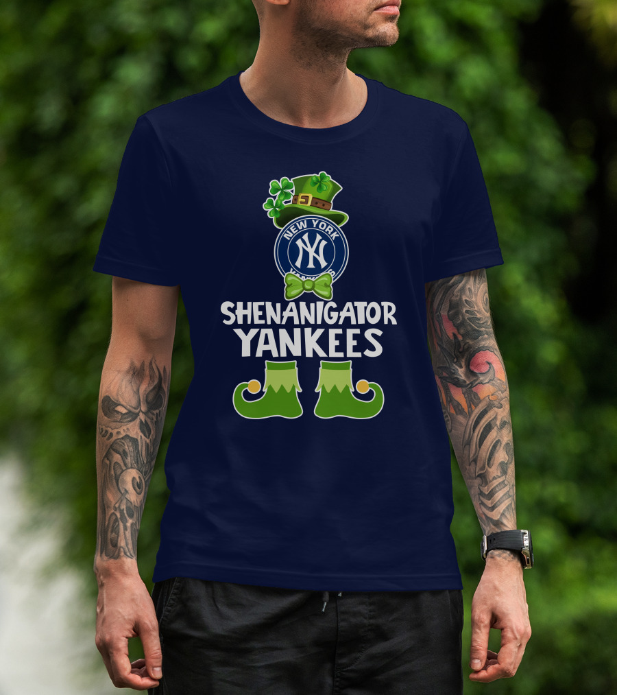 Shenanigator St. Patrick's Day New York Yankees Funny Leprechaun T-Shirt