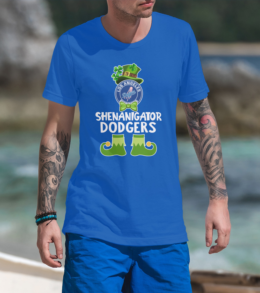 Los Angeles Dodgers Funny Leprechaun Shenanigator St. Patrick's Day T-Shirt