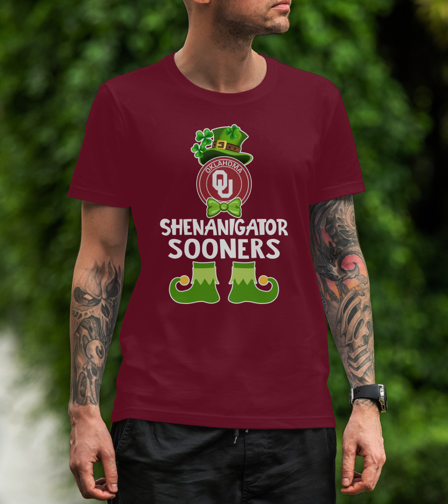 Shenanigator Oklahoma Sooners Funny Leprechaun St. Patrick's Day T-Shirt