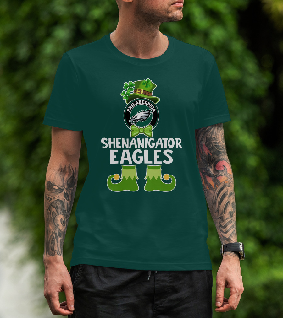 Philadelphia Eagles Shenanigator St. Patrick's Day Funny Leprechaun T-Shirt