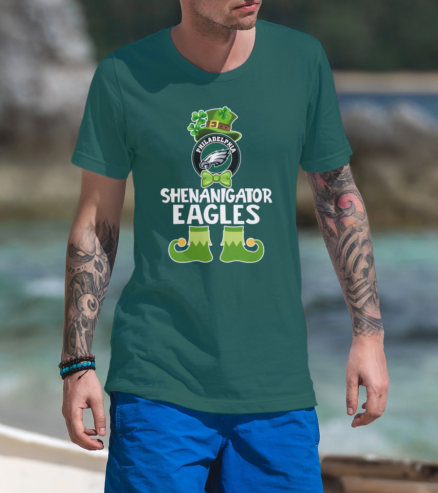 Philadelphia Eagles Shenanigator St. Patrick's Day Funny Leprechaun T-Shirt