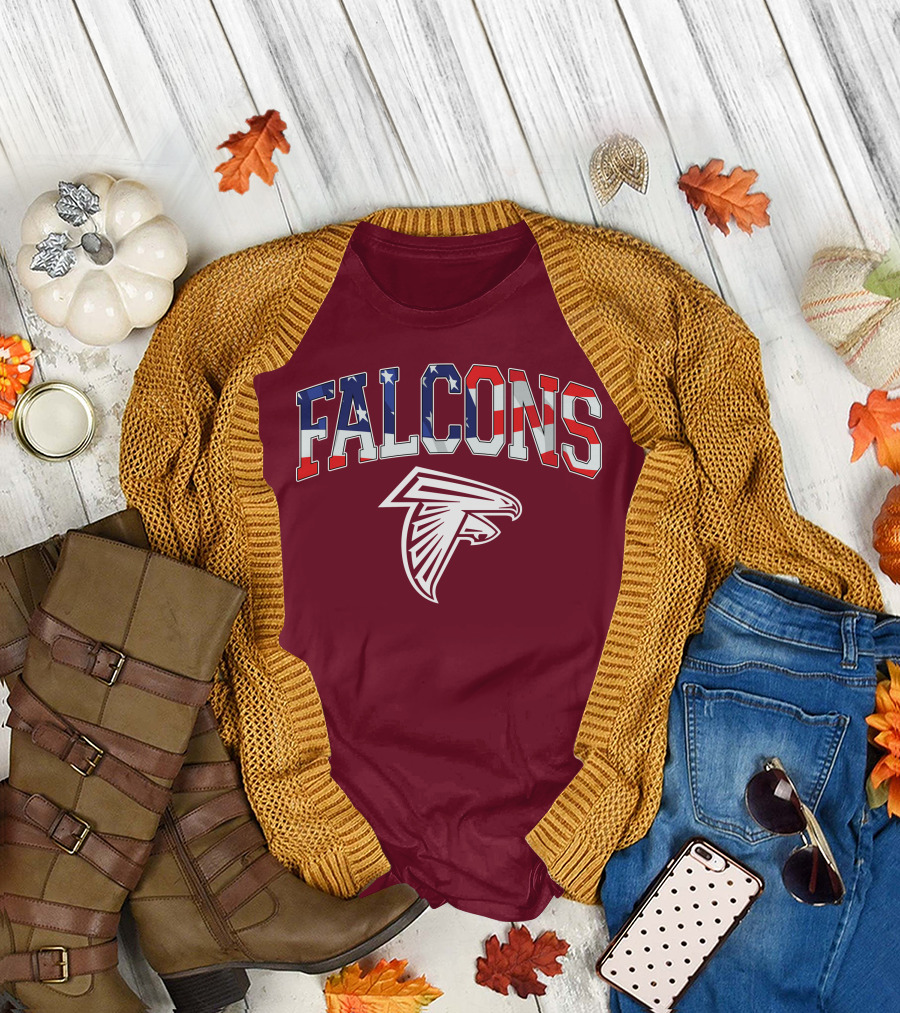 Falcons American Flag Patriots Football T-Shirt