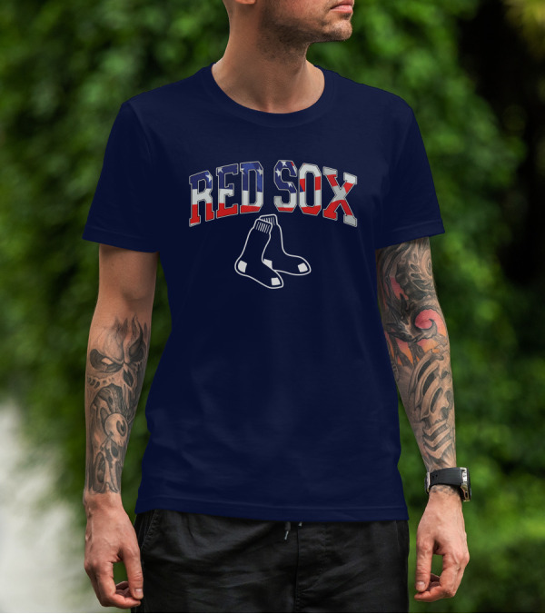 Boston Red Sox American Flag Socks T-Shirt