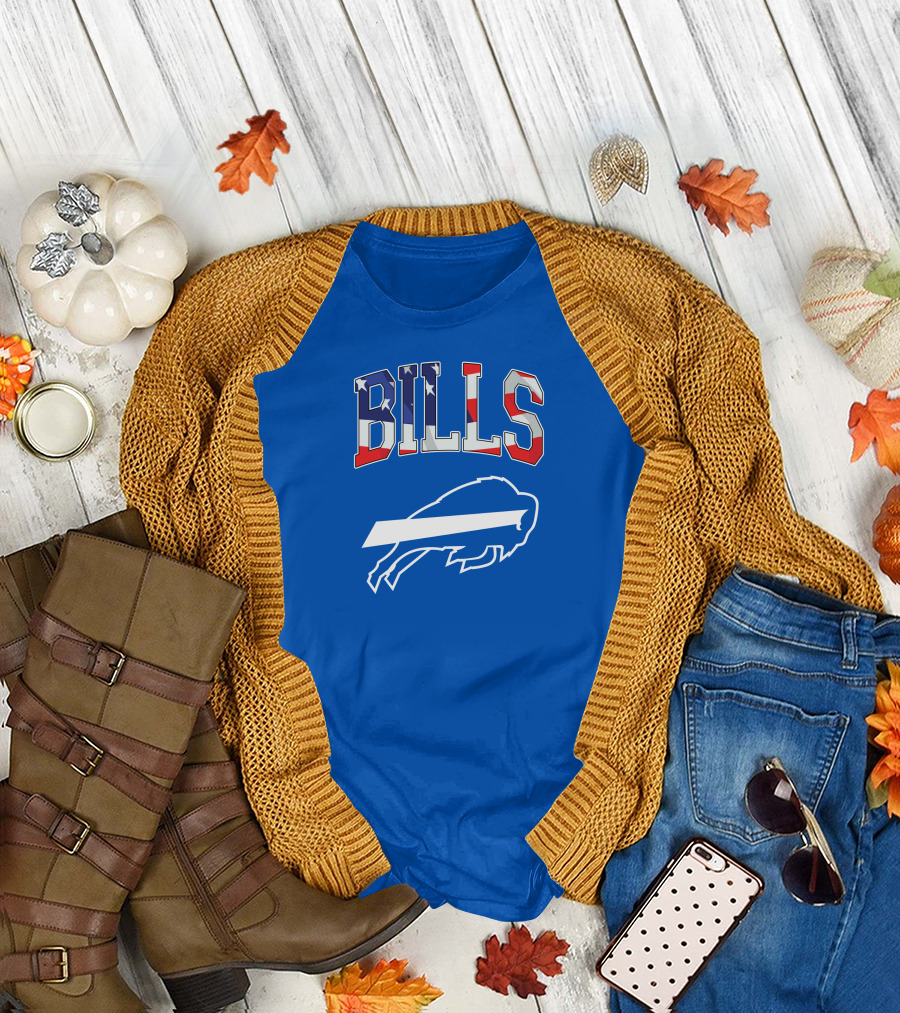 Buffalo Bills American Flag Patriots NFL Team T-Shirt
