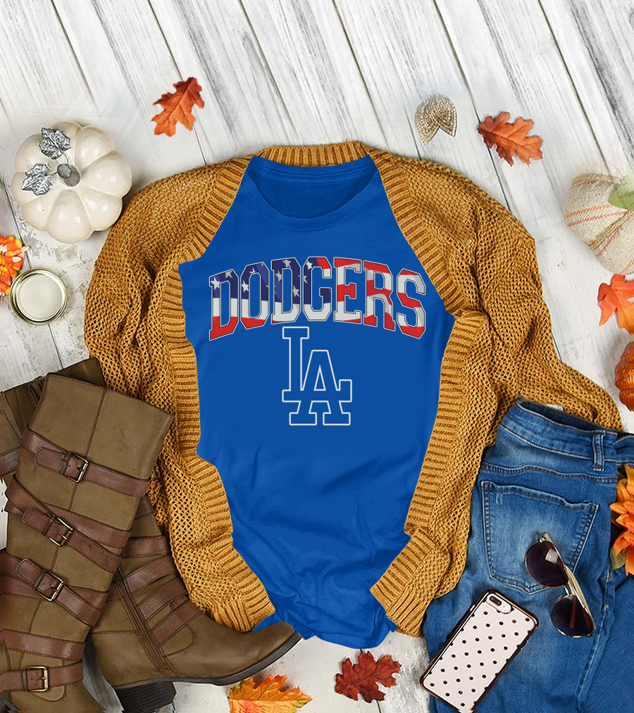 Dodgers American Flag LA T-Shirt