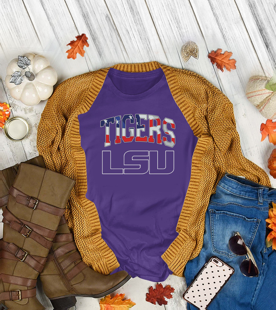 LSU Tigers American Flag T-Shirt