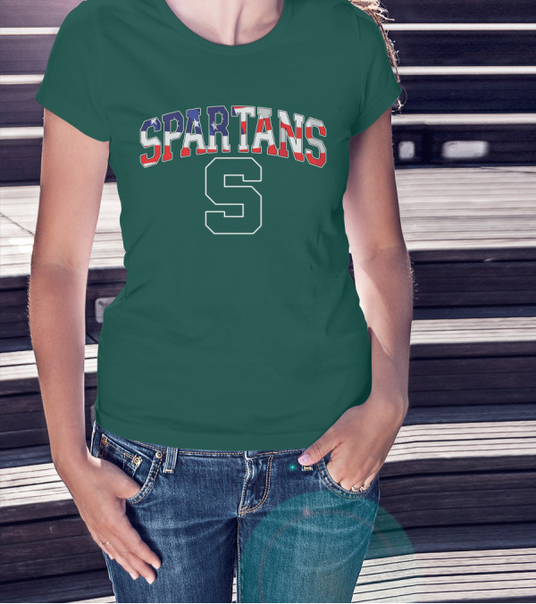 SPARTANS American Flag S T-Shirt