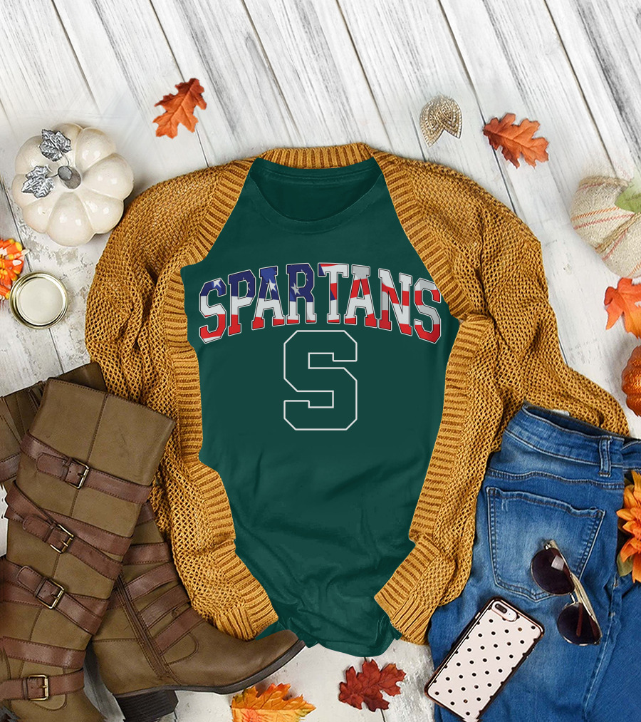 SPARTANS American Flag S T-Shirt