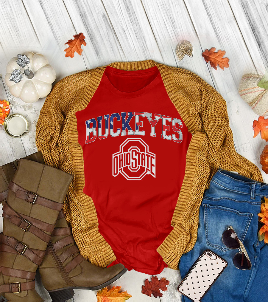 Ohio State Buckeyes American Flag Buckeyes Ohio State T-Shirt