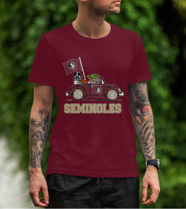 Seminoles Darth Vader Baby Yoda Driving Florida State Star Wars T-Shirt