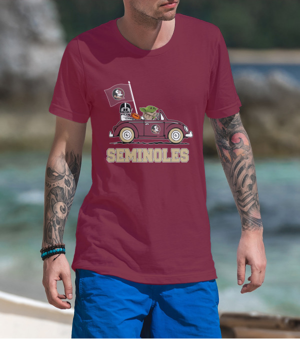 Seminoles Darth Vader Baby Yoda Driving Florida State Star Wars T-Shirt