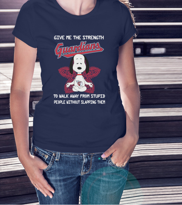 Give Me The Strength Guardians Snoopy Yoga Walk Away From Stupid People Without Slapping Them T-Shirt