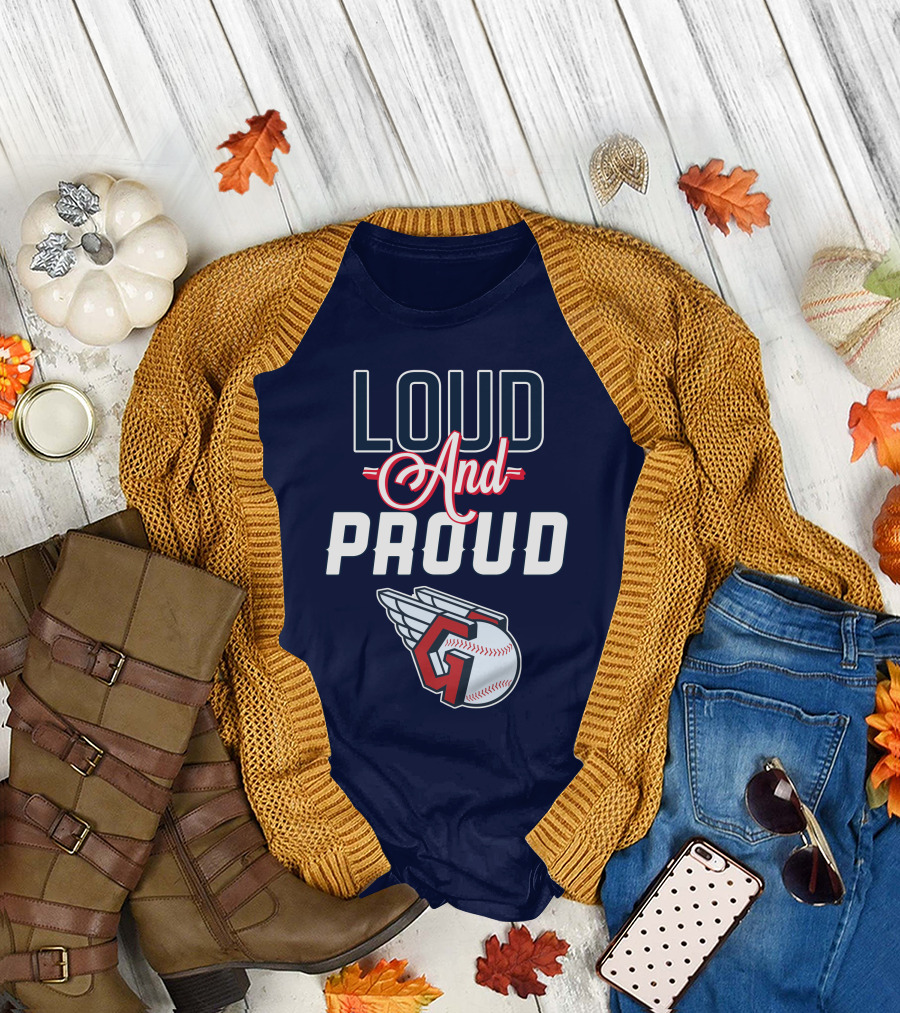 Loud and Proud Cleveland Guardians Winged Baseball T-Shirt