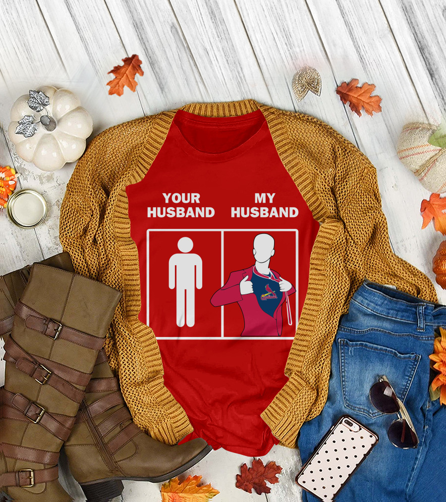 Your Husband My Husband St Louis Cardinals Fan Logo Superman T-Shirt