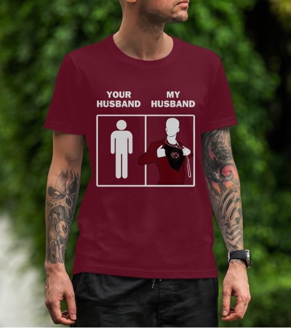 South Carolina Gamecocks Your Husband My Husband Sports Fan Comparison T-Shirt