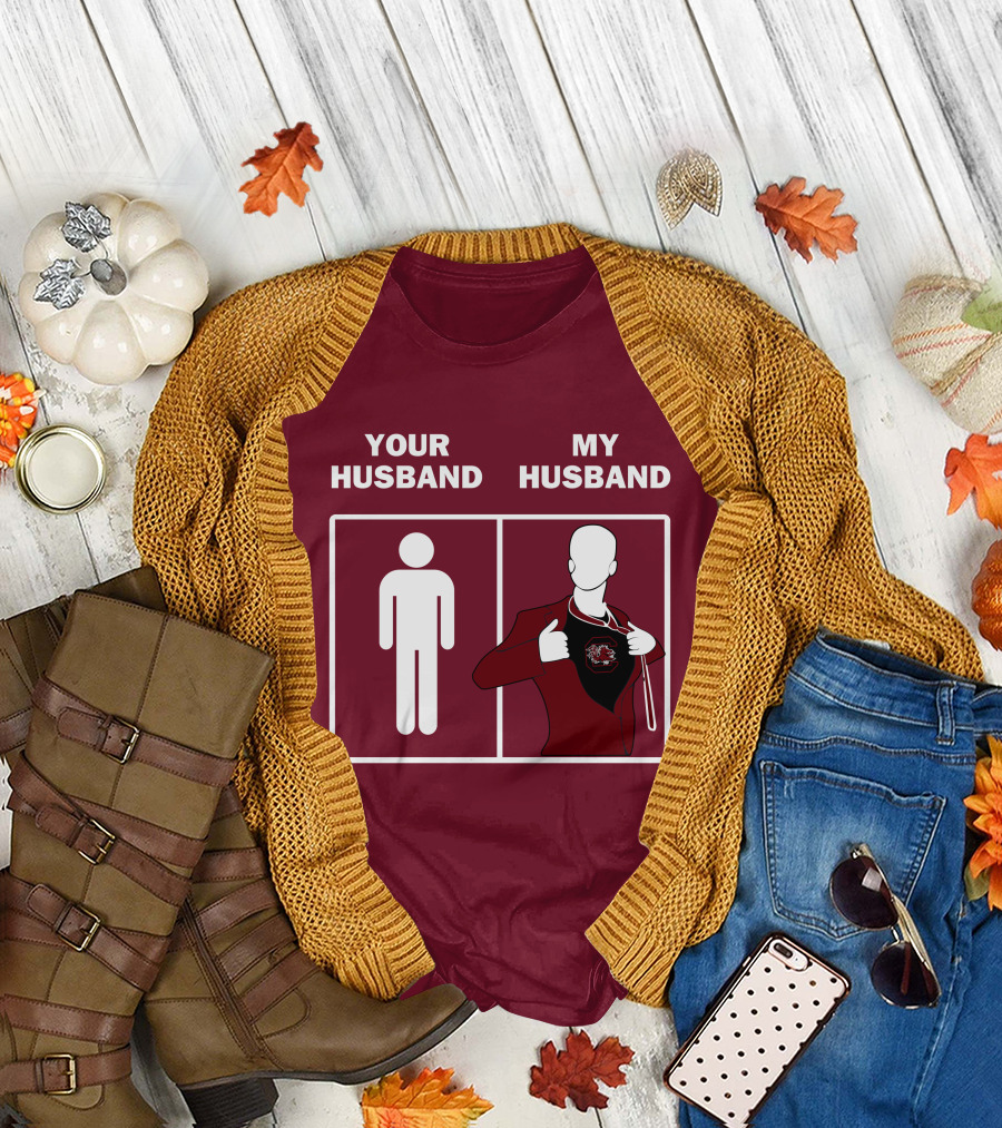 South Carolina Gamecocks Your Husband My Husband Sports Fan Comparison T-Shirt