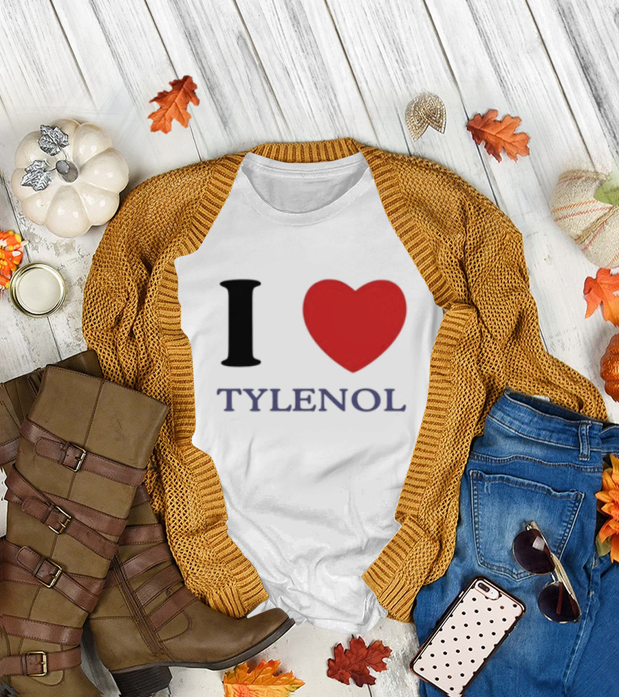 I Heart Tylenol Red Heart Graphic T-Shirt