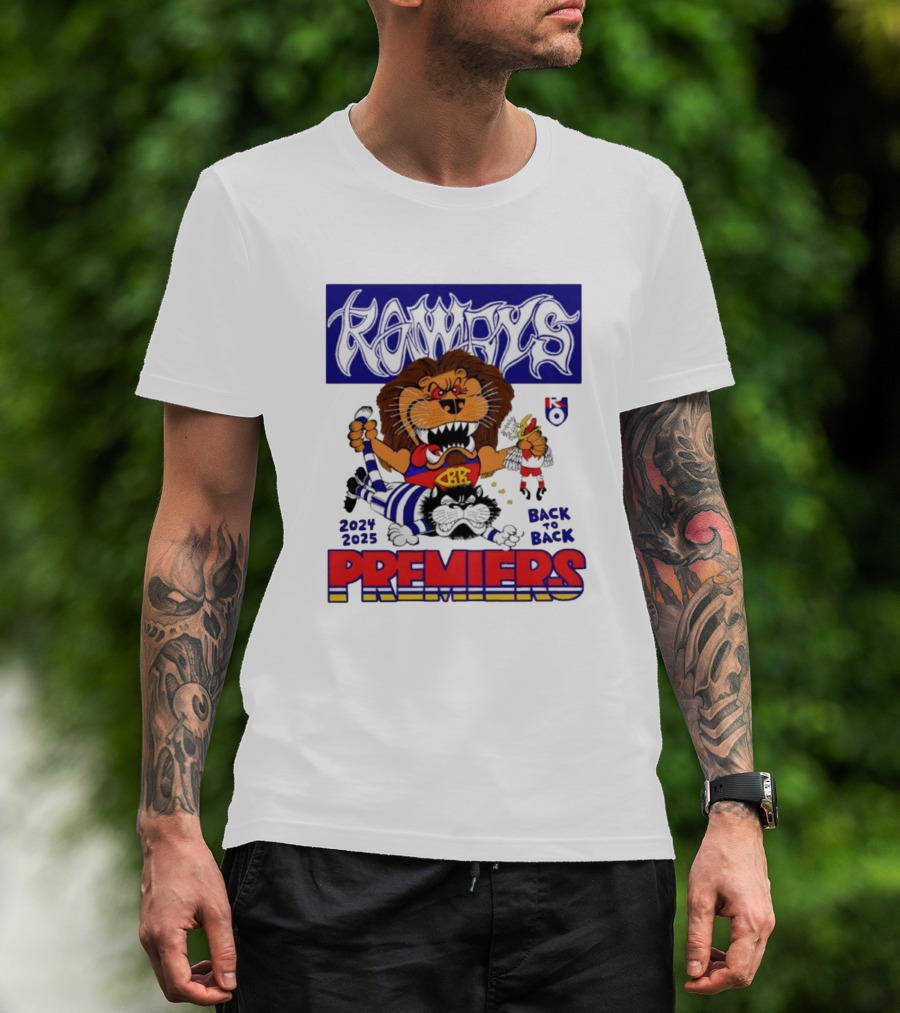 Brisbane Lions Rowdy Premiers 2024 2025 Back To Back T-Shirt
