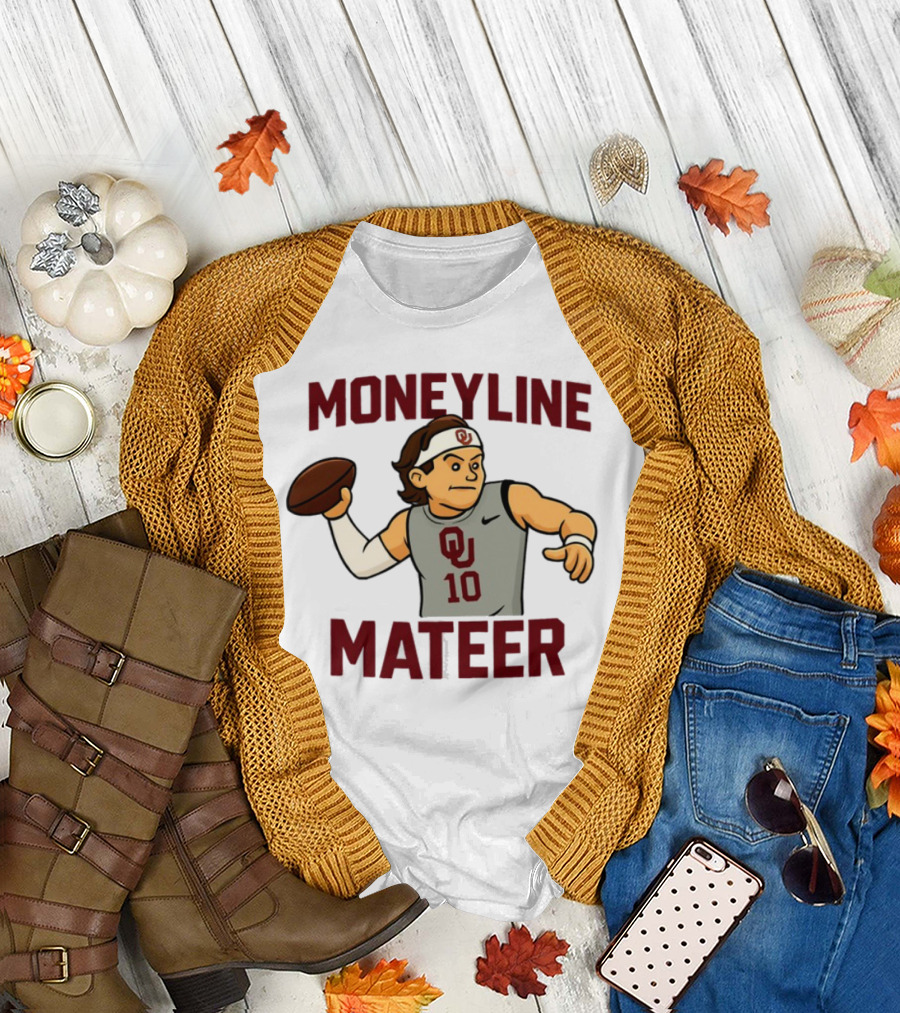 Moneyline Mateer OU Football Throwing Action T-Shirt