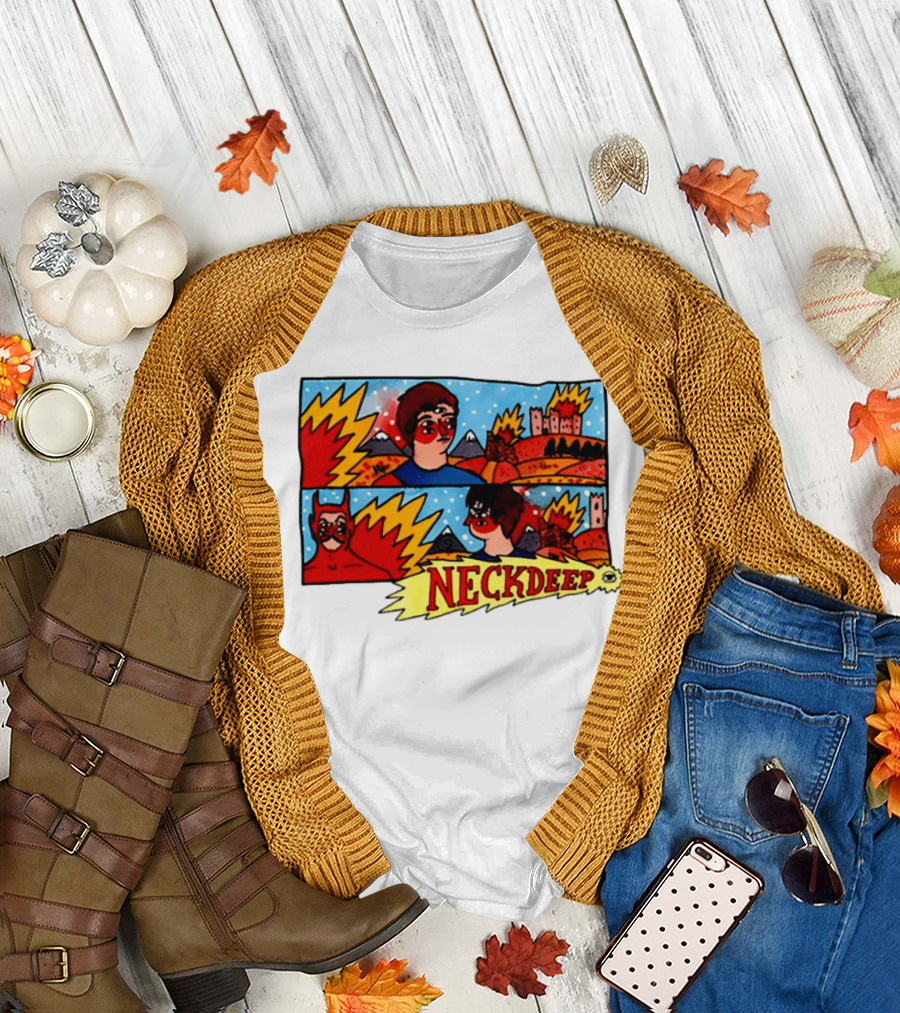 Neckdeepuk Lnotgy 10 Year Album Art Comic Style T-Shirt