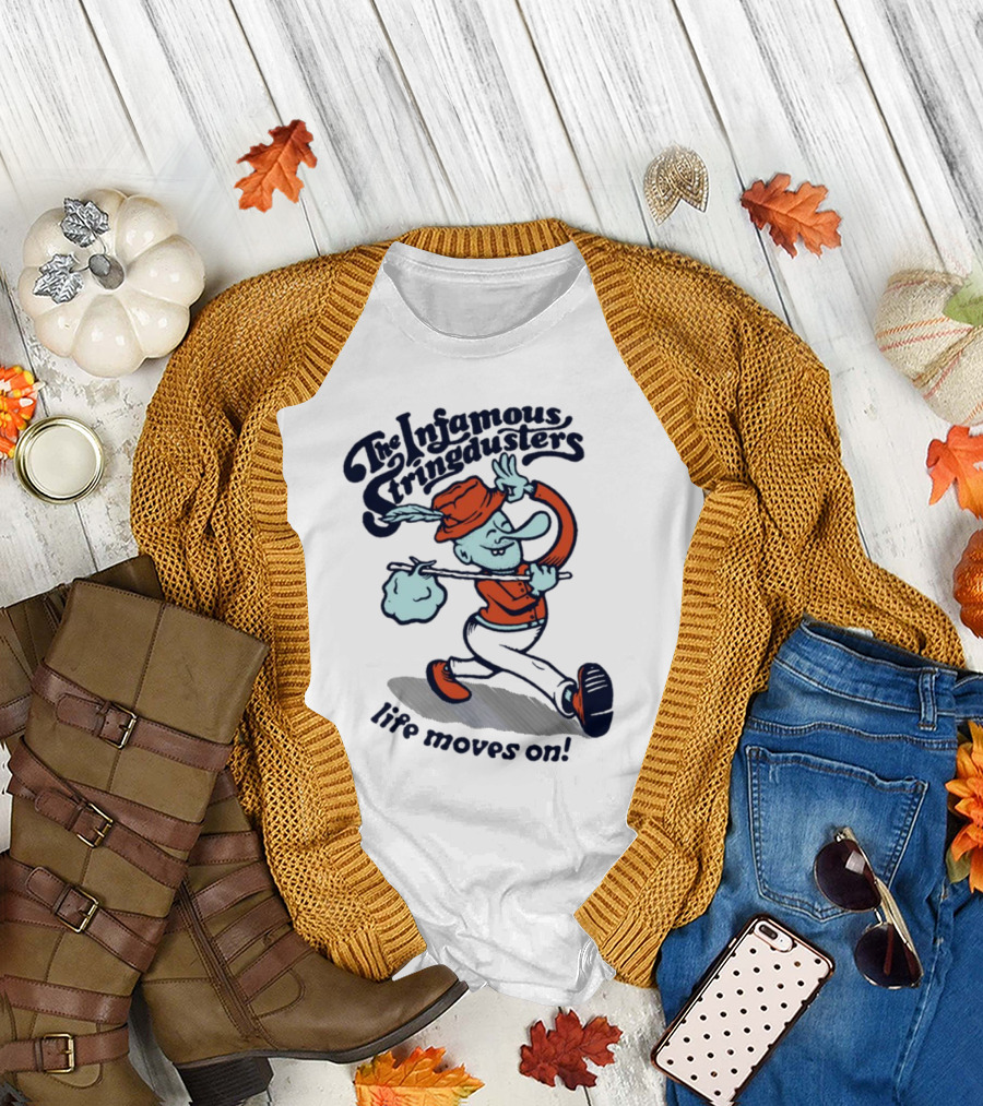 The Infamous Stringdusters Cartoon Character Life Moves On T-Shirt
