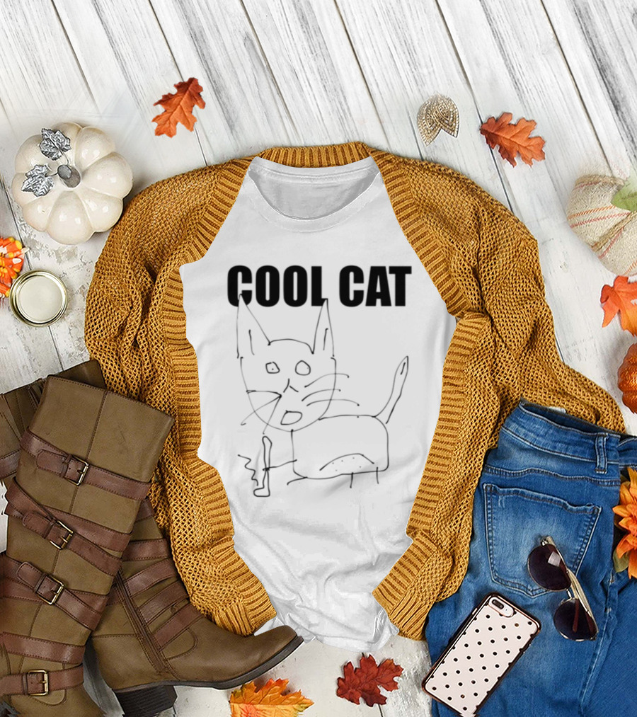 Jacob's Cool Cat Drawing Sketch Illustration T-Shirt
