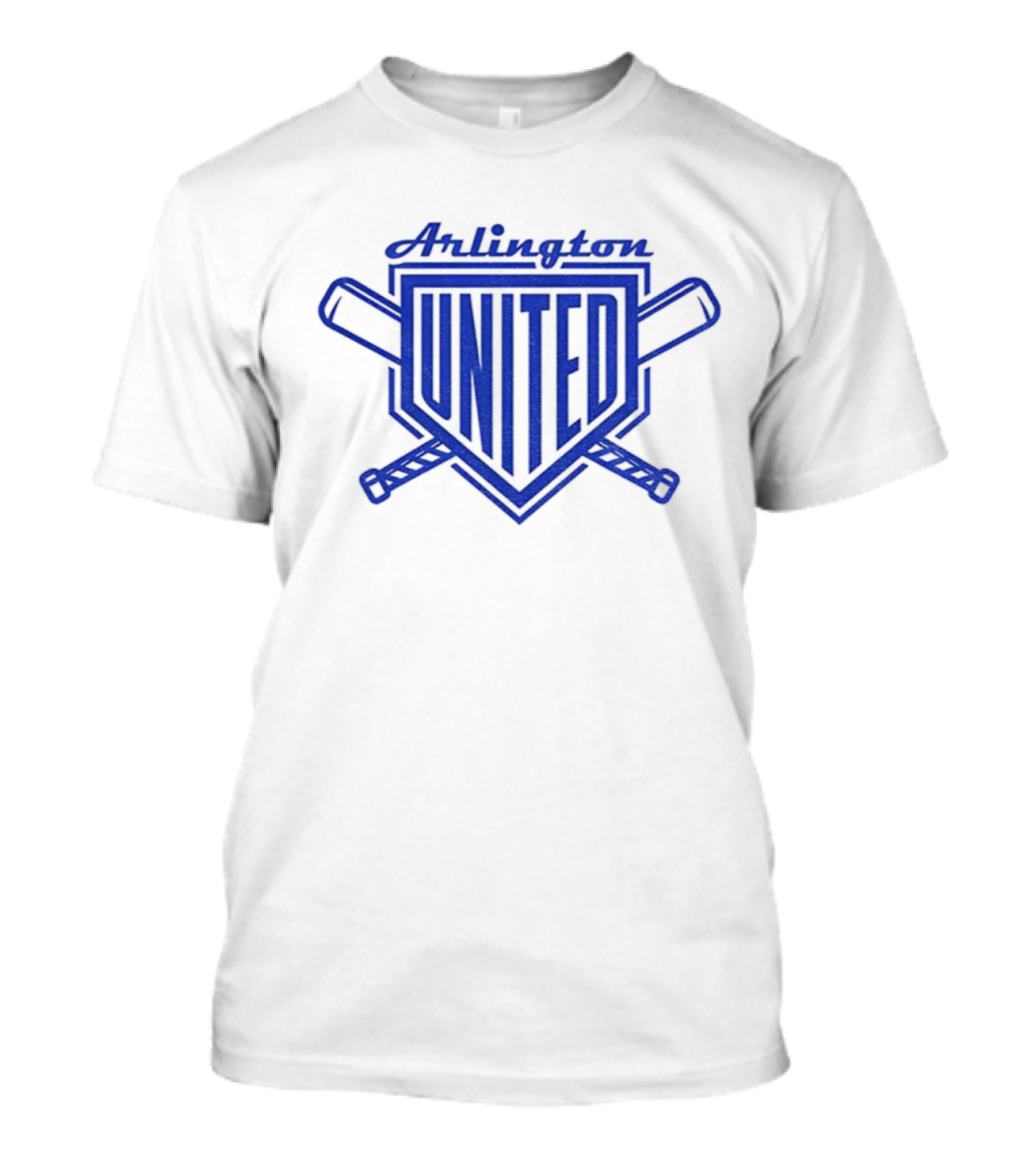 Arlington United Baseball Full Chest Crossed Bats Home Plate T-Shirt