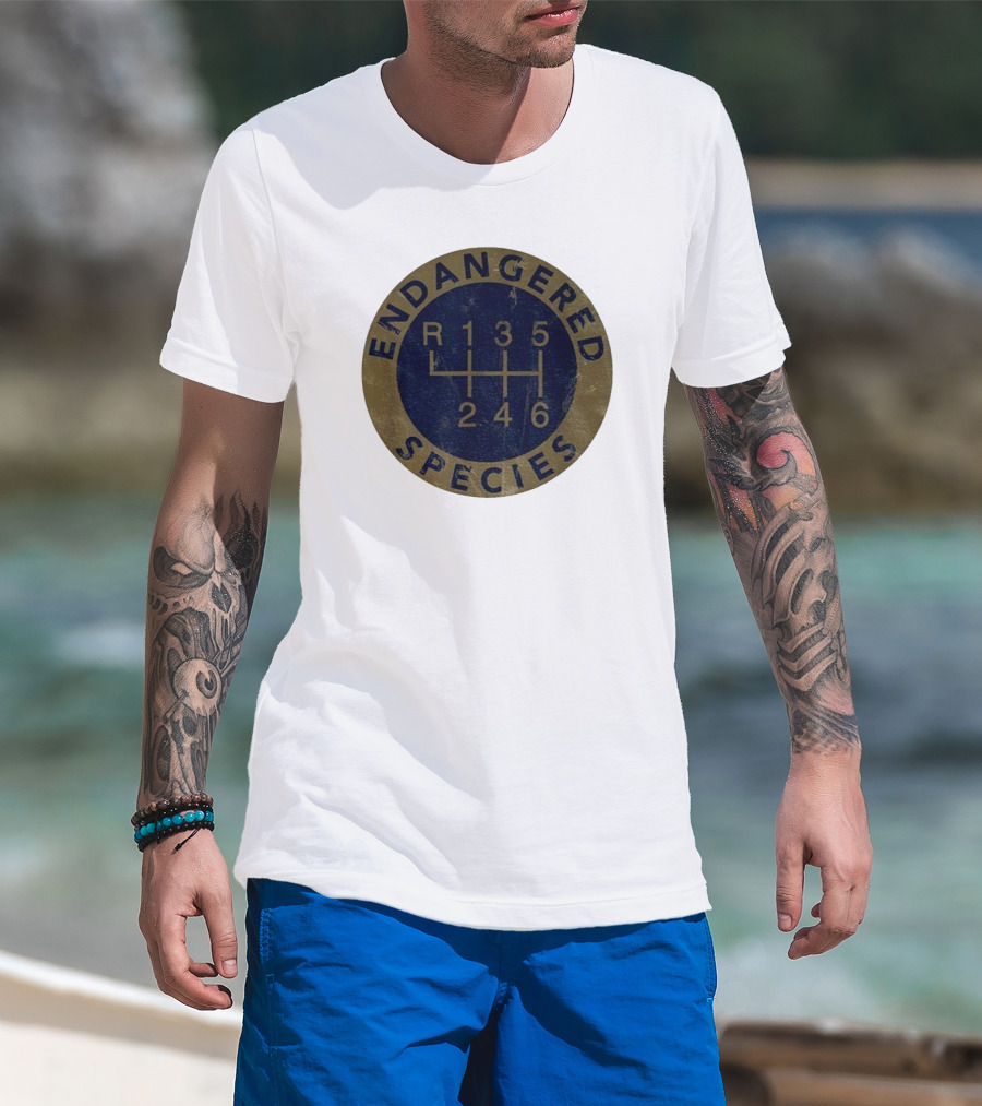 Endangered Species R 135246 Vintage Gear Shift Emblem T-Shirt