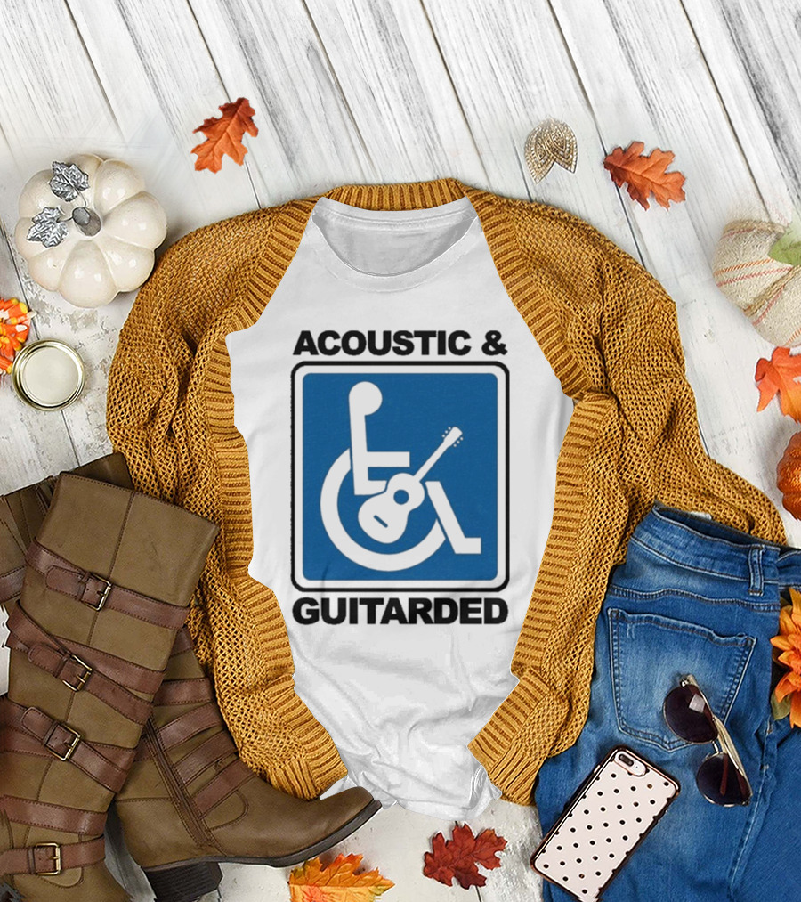 Acoustic And Guitarded Wheelchair Symbol Guitar Icon T-Shirt