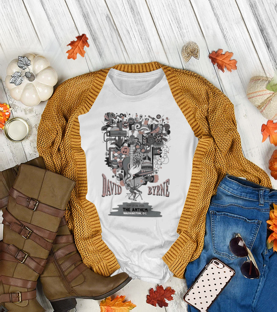 David Byrne The Anthem Event DC 2025 Sep 27 28 Retro Music Artistry T-Shirt