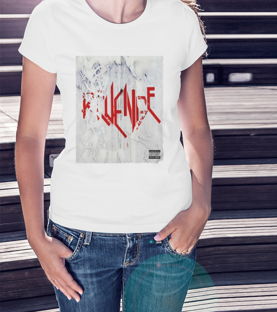 Revenge Sonny Explicit Content Distressed Ice Background T-Shirt
