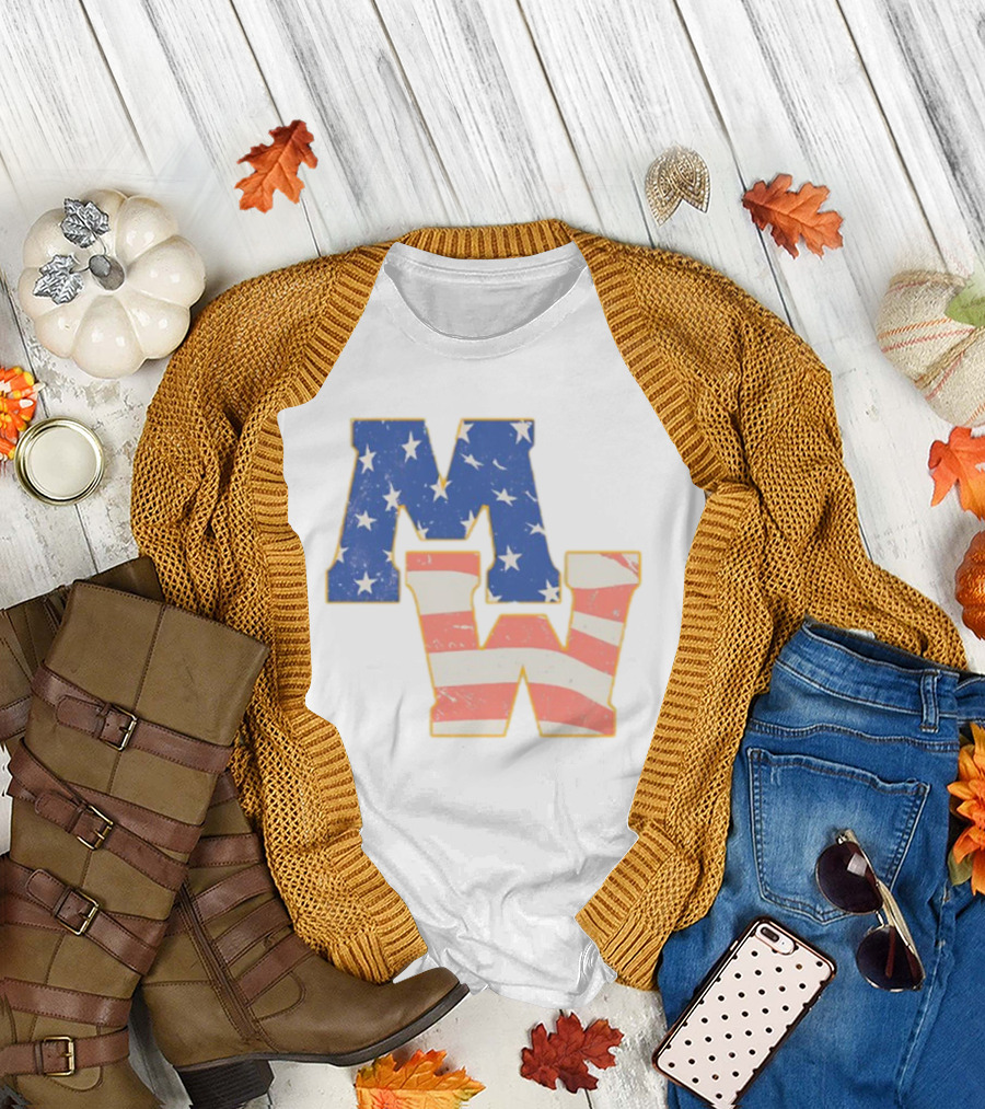 Mw Stars And Stripes American Flag Theme T-Shirt