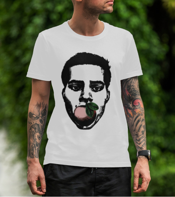 ``` Nick Wilkins Orange Face With Red Apple And Leaves ``` T-Shirt