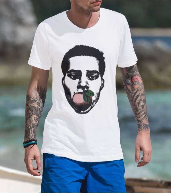 ``` Nick Wilkins Orange Face With Red Apple And Leaves ``` T-Shirt