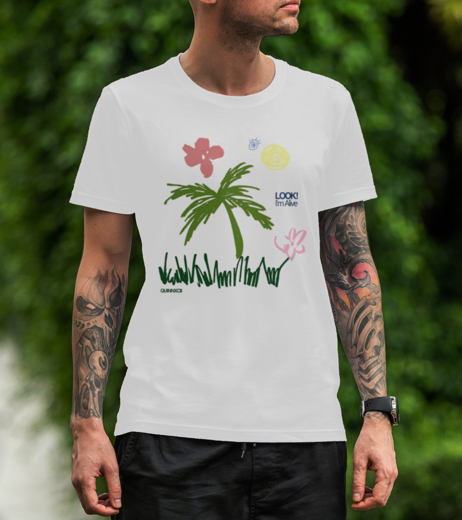 Quinnxcii Aloha Mood Palm Tree Album Cover Art T-Shirt
