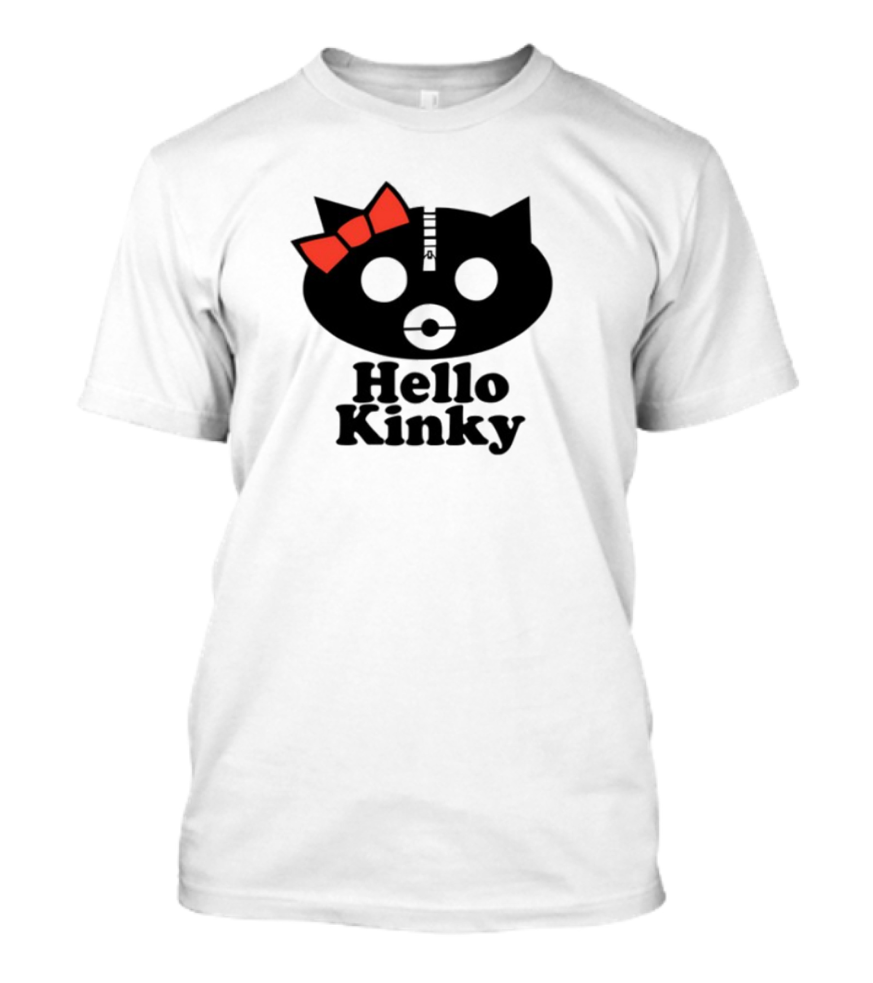 Hello Kinky Kitty With Red Bow Gorillaz T-Shirt